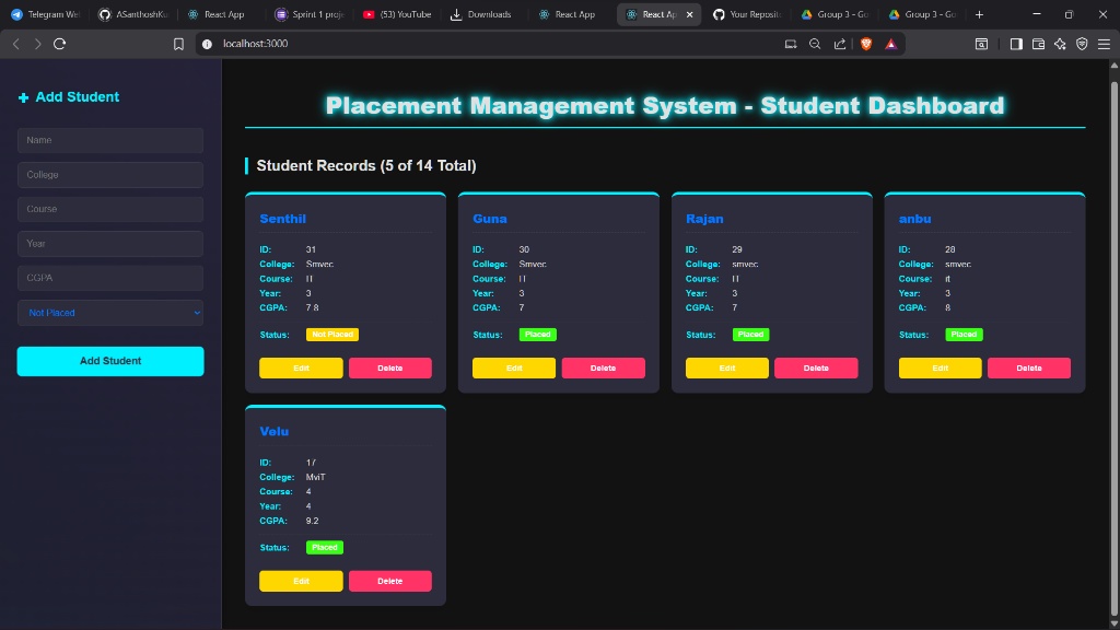 Student Management System Dashboard